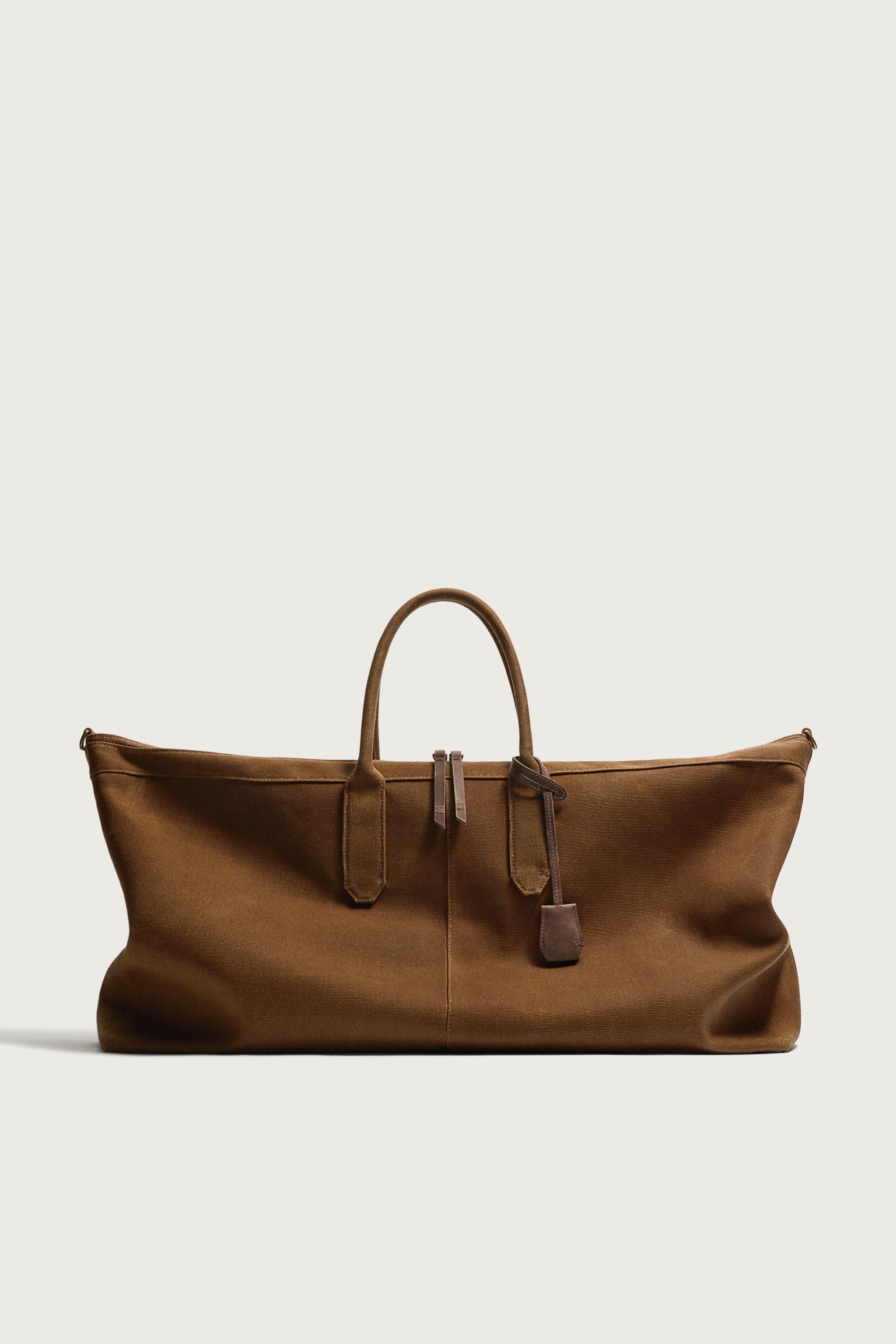 LEATHER DETAIL SHOPPER BAG